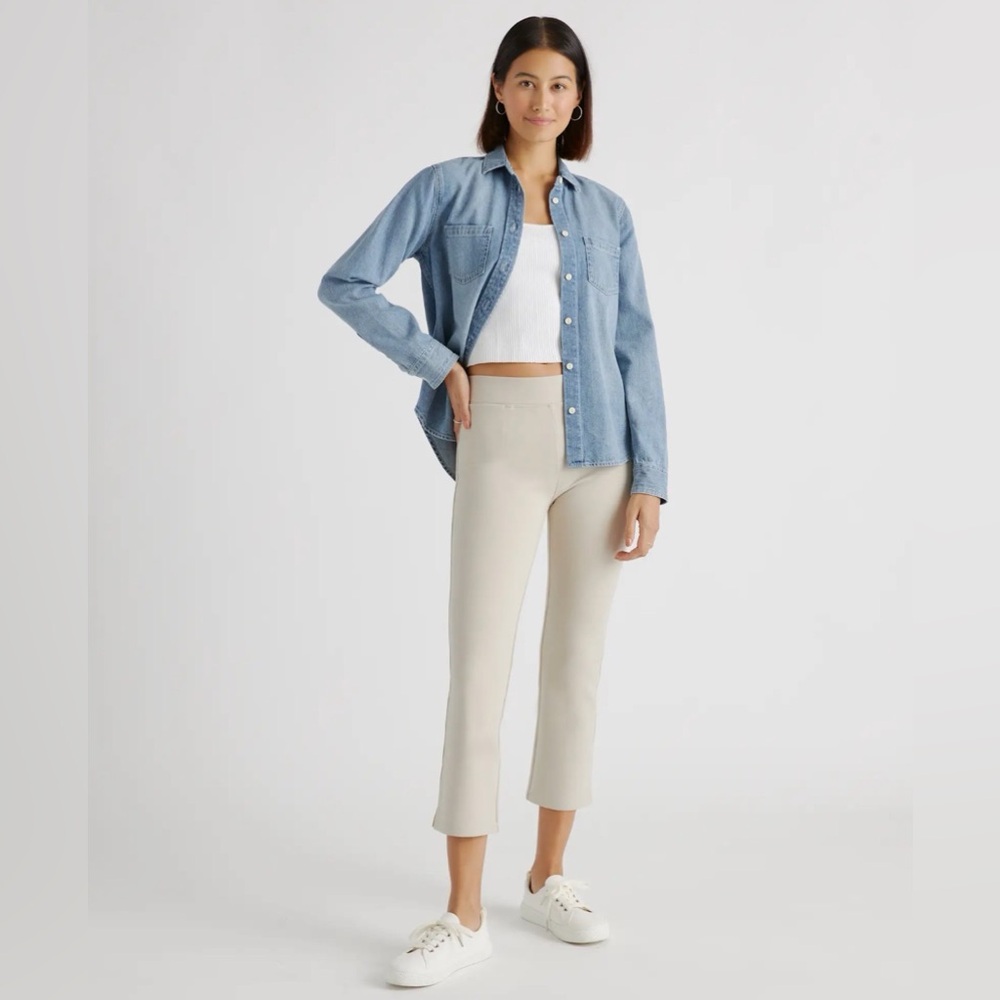 Quince ultra stretch ponte kick flare pants